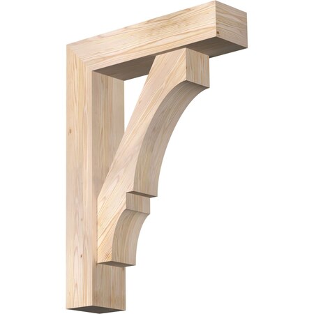 Ekena Millwork Balboa Block Smooth Bracket w/ Offset Brace, Douglas Fir, 7 1/2"W x 30"D x 42"H BKT0806X30X42BOA05SDF
